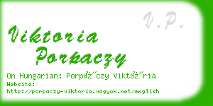 viktoria porpaczy business card